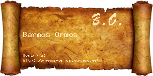 Barmos Ormos névjegykártya